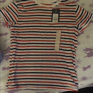 Universal Thread Women's Striped Tee - Red, Blue, White